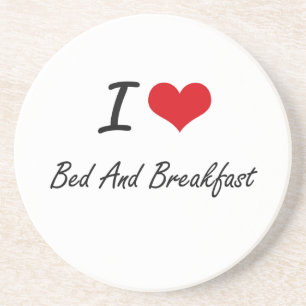 I Liebe-Bett - und - Frühstück künstlerischer Getränkeuntersetzer