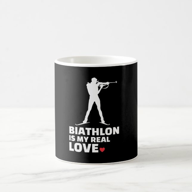  I Liebe Biathlon Stylish Biathlon Silhouette Kaffeetasse (Mittel)