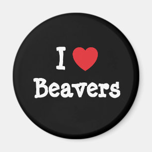 I Liebe Biber Herz Brauch personalisiert Magnet