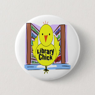 I Liebe-Bibliotheks-Küken Button