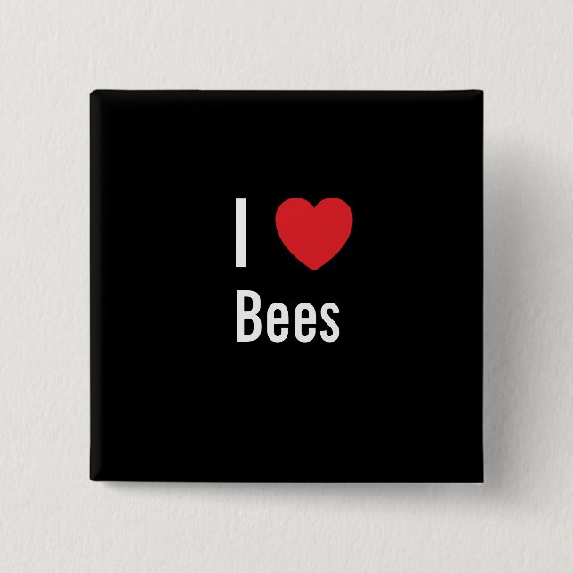 I Liebe Bienen Button (Vorderseite)
