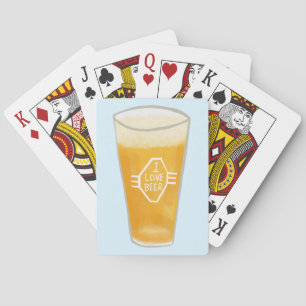 I LIEBE BIER ILLUSTRIERT SPIELKARTEN