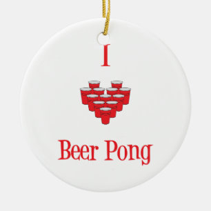 I Liebe-Bier Pong Verzierung Keramik Ornament