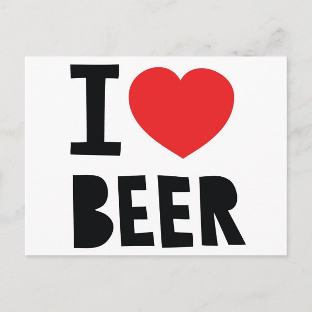 I Liebe Bier Postkarte (Vorderseite)