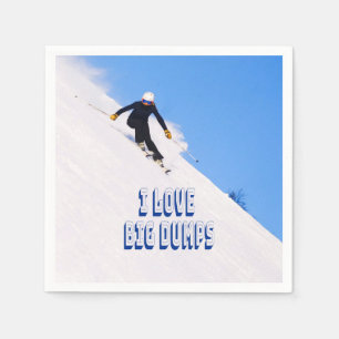 I Liebe Big Dumps Schnee Ski Downhill Serviette