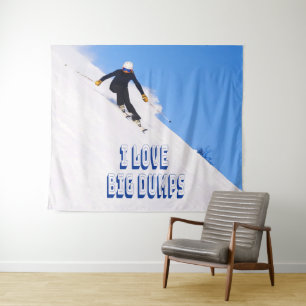 I Liebe Big Dumps Schnee Ski Downhill Wandteppich