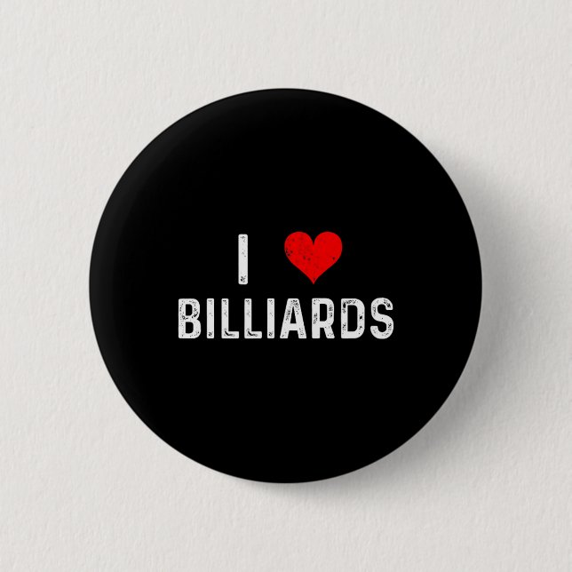 I Liebe Billard - Herz - gestörter Billardtisch H Button (Vorderseite)