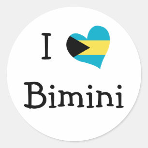 I Liebe Bimini Runder Aufkleber