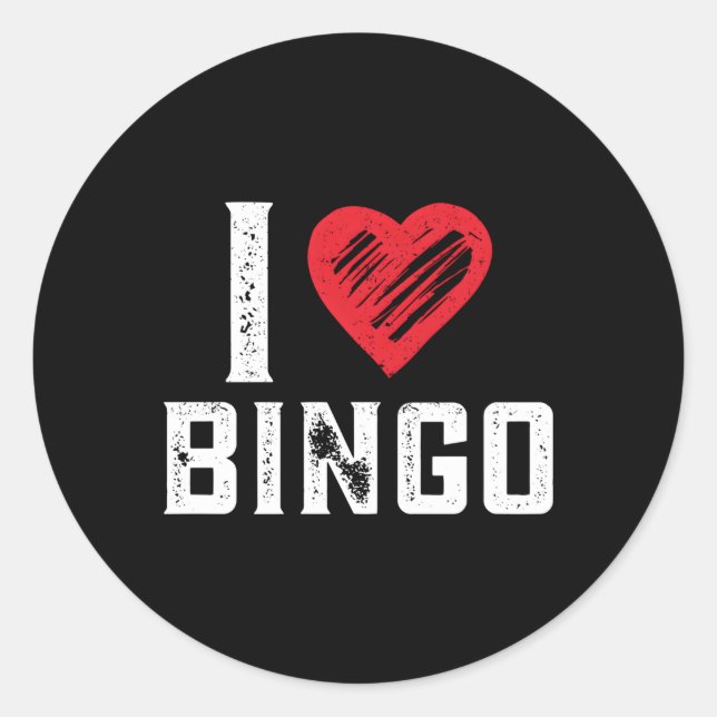 I Liebe Bingo Bingo Bingo Runder Aufkleber (Vorderseite)