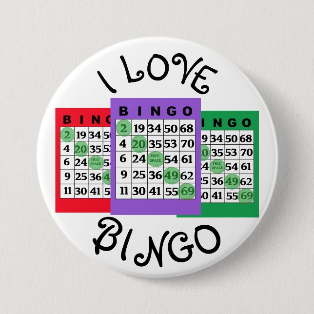 I Liebe BINGO Cards Button (Vorderseite)