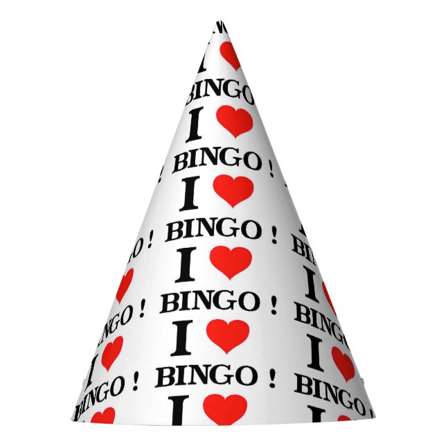I Liebe Bingo Partyhütchen (Vorderseite)