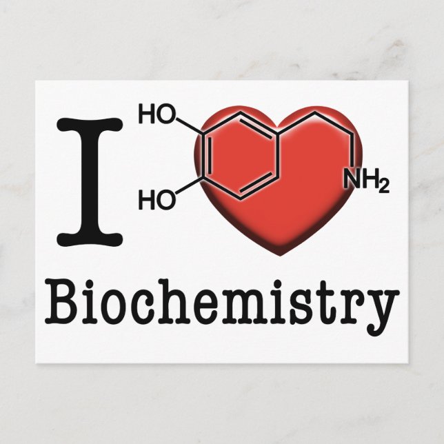I Liebe Biochemie Postkarte (Vorderseite)