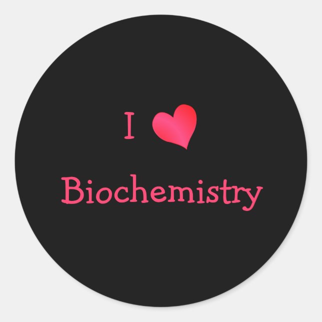 I Liebe Biochemie Runder Aufkleber (Vorderseite)