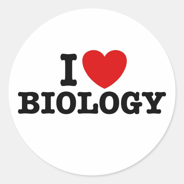 I Liebe Biologie Runder Aufkleber (Vorderseite)