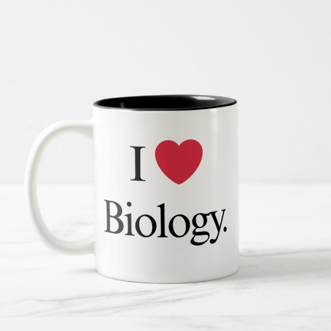 I Liebe Biologie Zweifarbige Tasse (Links)
