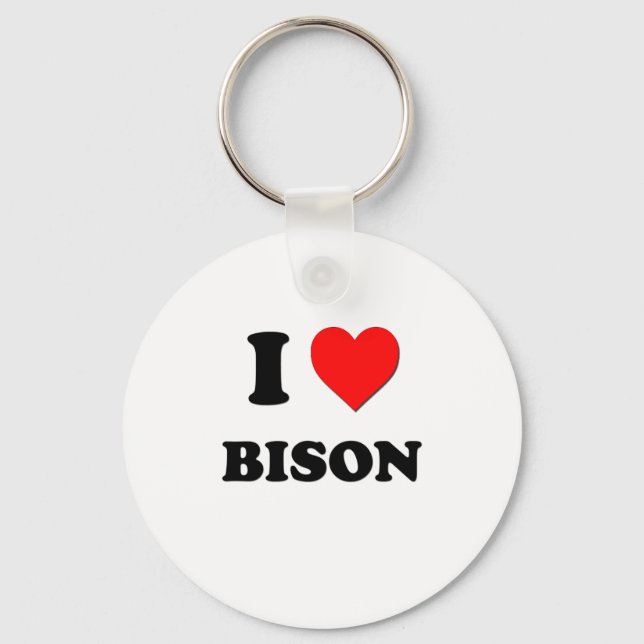 I Liebe Bison Schlüsselanhänger (Vorderseite)