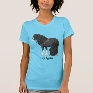 I Liebe Black Sinti und Roma Vanner Pferdeentwurf T-Shirt