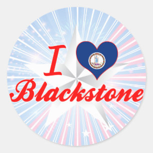 I Liebe Blackstone, Virginia Runder Aufkleber