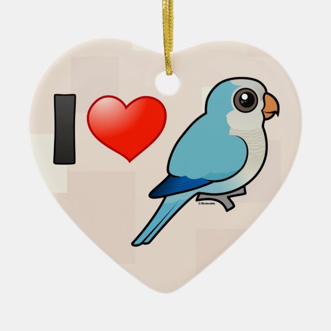I Liebe-Blau-Quäker Keramik Ornament (Vorne)