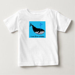 I Liebe BLAUE WHALES - Tiergrafik - Ozeanblau Baby T-shirt