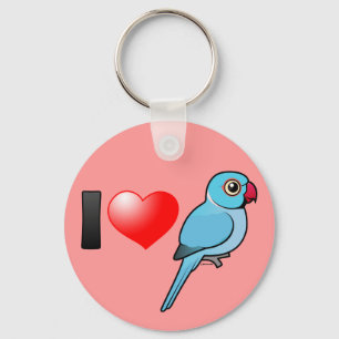 I Liebe-blauer Inder Ringnecks Schlüsselanhänger