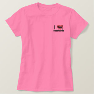 I Liebe Bloodhounds Besticktes T-Shirt