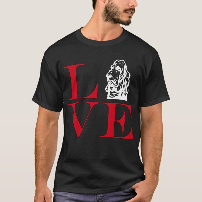 I Liebe Bloodhounds - Dunkles farbiges T-Shirt (Vorderseite)