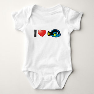 I Liebe Blue Tang Baby Strampler
