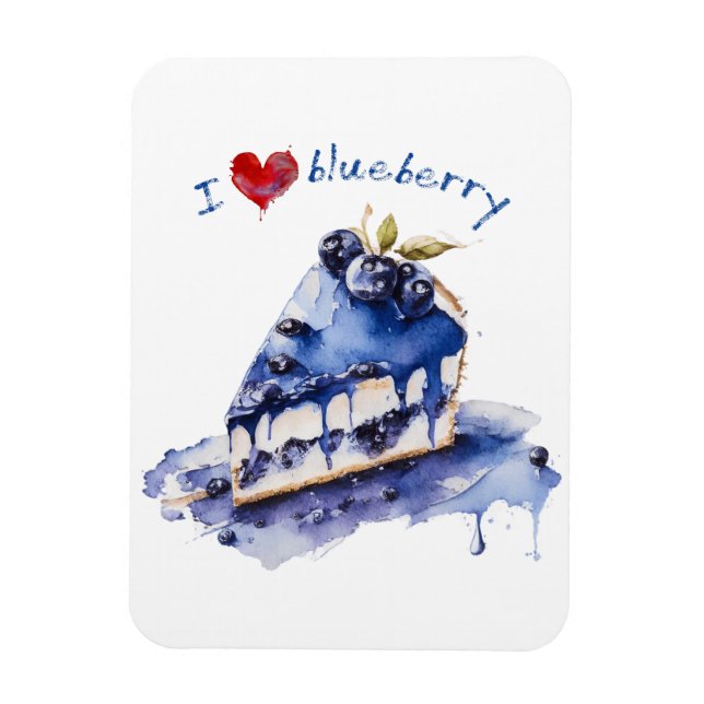 I Liebe Blueberry TShirt, Blueberry Cake Wasserfar Magnet (Vertikal)