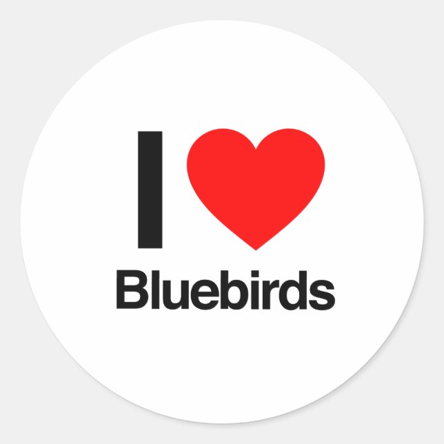 i Liebe Bluebirds Runder Aufkleber (Vorderseite)