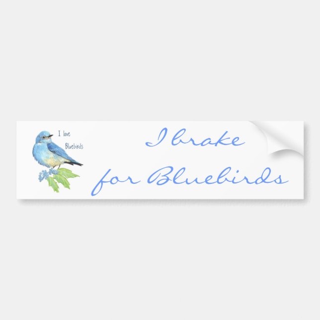 I Liebe Bluebirds, Vogelsammlung Autoaufkleber (Vorne)