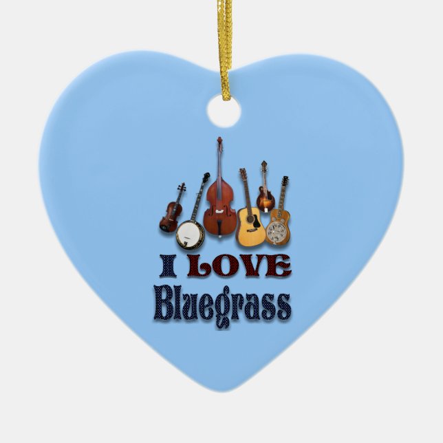 I LIEBE BLUEGRASS KERAMIK ORNAMENT (Vorne)