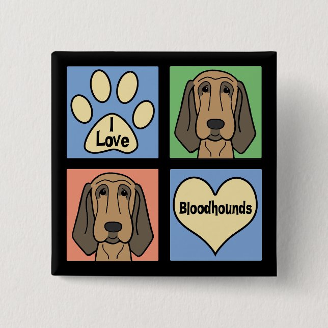 I Liebe-Bluthunde Button (Vorderseite)