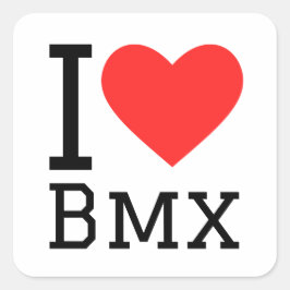 I Liebe bmx Quadratischer Aufkleber