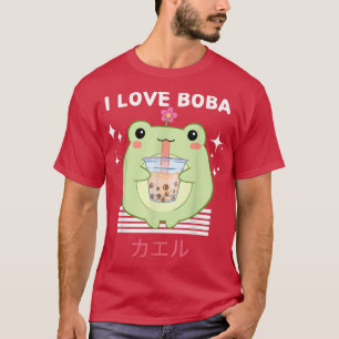 I Liebe Boba Niedlich Kawaii Frosch Getränke Bubbl T-Shirt