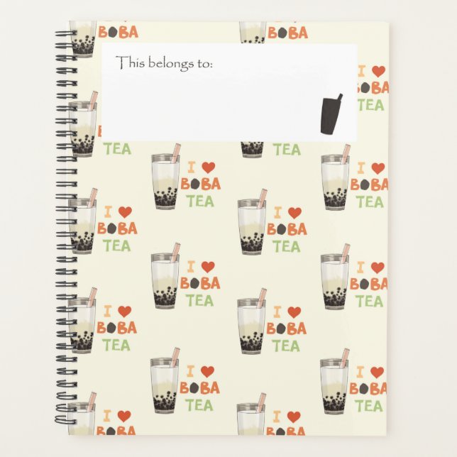 I Liebe Boba Tea Planner Planer (Vorderseite)