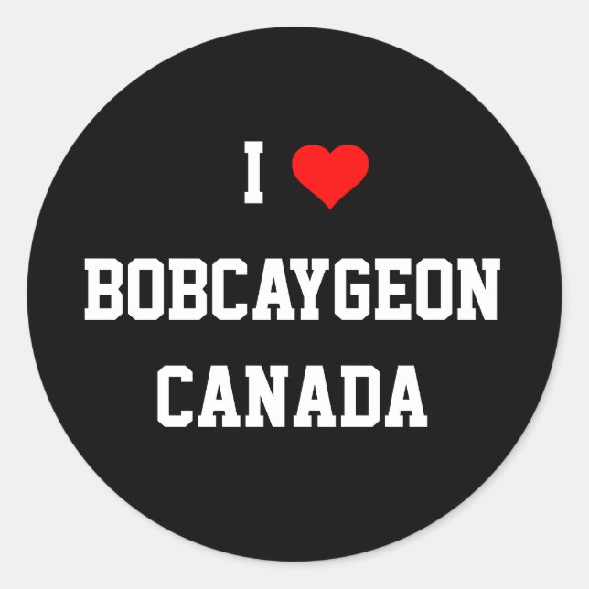 I Liebe Bobcaygeon, Kanada Runder Aufkleber (Vorderseite)