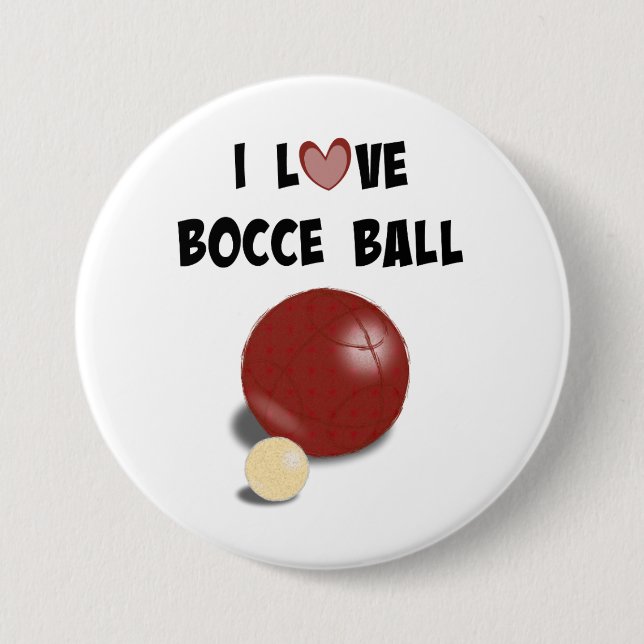 I Liebe Bocce Ball Button (Vorderseite)