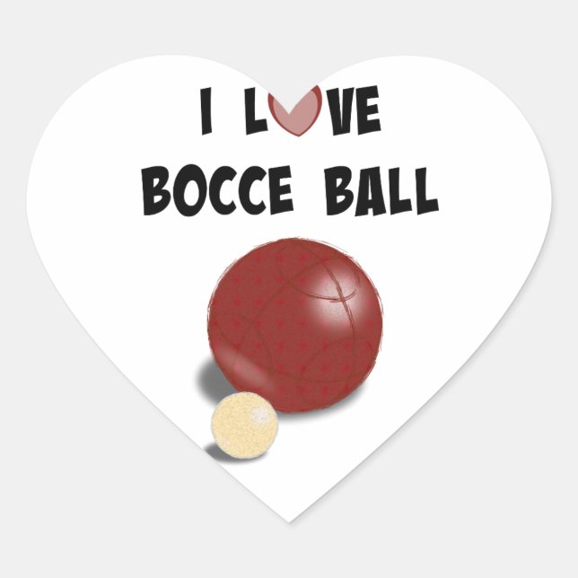 I Liebe Bocce Ball Herz-Aufkleber (Vorderseite)
