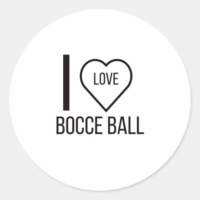 I LIEBE BOCCE BALL RUNDER AUFKLEBER (Vorderseite)