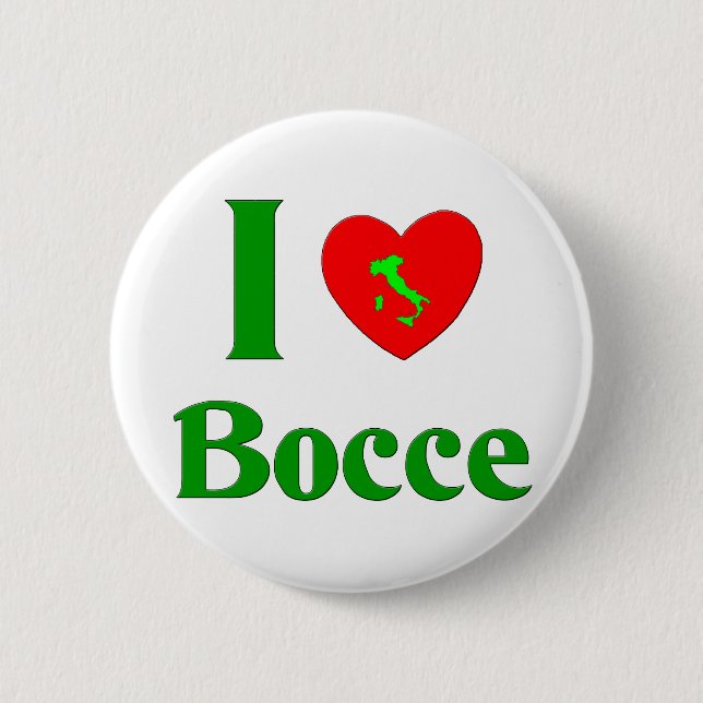I Liebe Bocce Button (Vorderseite)