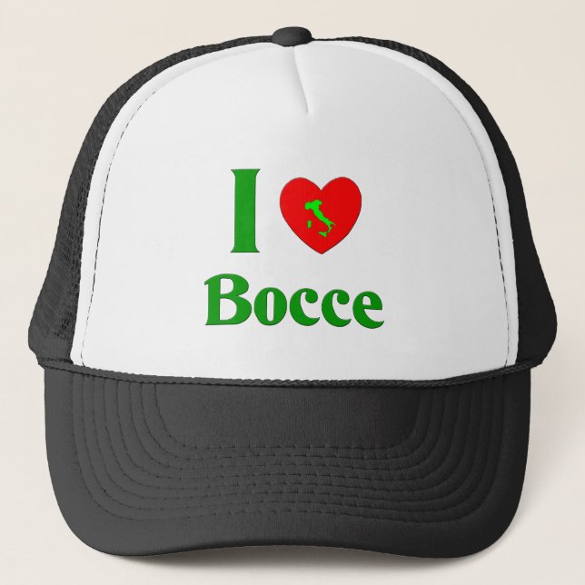 I Liebe Bocce Truckerkappe (Vorderseite)