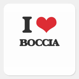 I Liebe Boccia Quadratischer Aufkleber