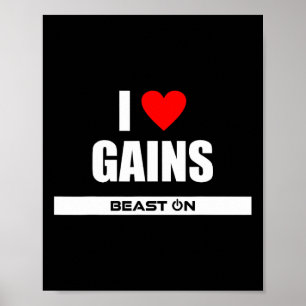 I Liebe Bodybuilding Gainz Gym Fitness Traini Poster
