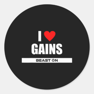 I Liebe Bodybuilding Gainz Gym Fitness Traini Runder Aufkleber