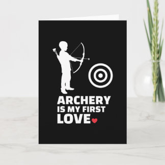 I Liebe Bogenschießen Stilvolle Silhouette Design Karte