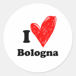 I Liebe Bologna Runder Aufkleber