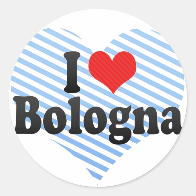 I Liebe-Bologna Runder Aufkleber (Vorderseite)