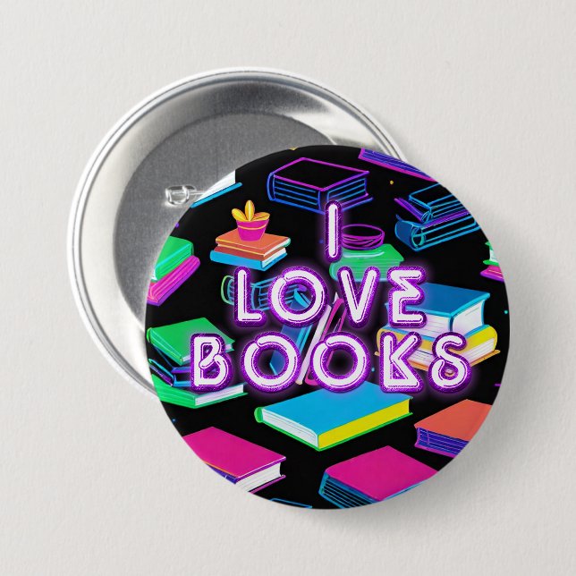 I Liebe Books farbenfroh 2 Button (Vorne & Hinten)