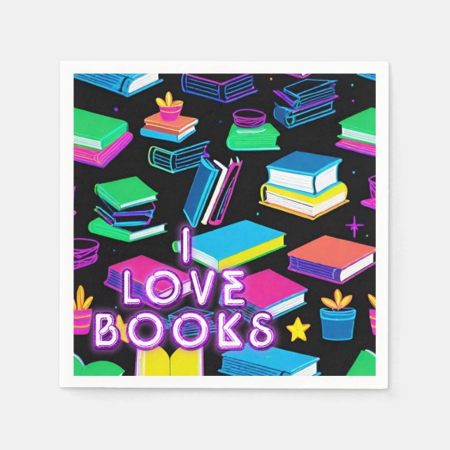 I Liebe Books farbenfroh 2 Serviette (Vorderseite)